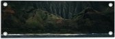 WallClassics - Tuinposter – Bergen en Rotsen aan de Kust - 60x20 cm Foto op Tuinposter  (wanddecoratie voor buiten en binnen)