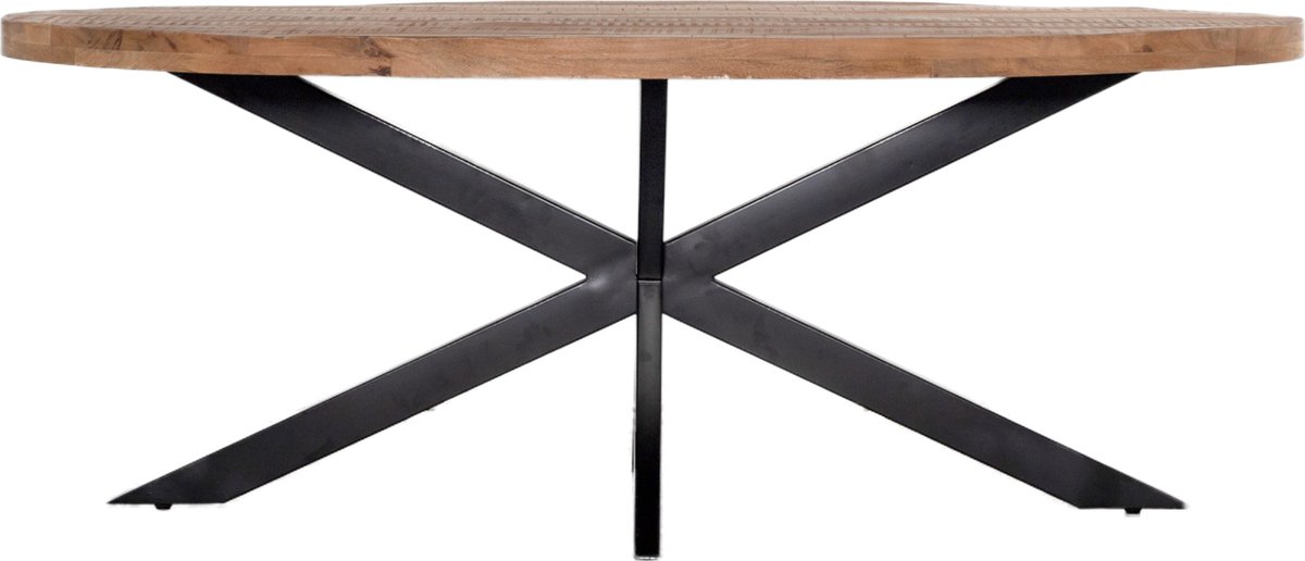 Giga Meubel Eettafel Mansour - Naturel Hout - 200x100x76cm