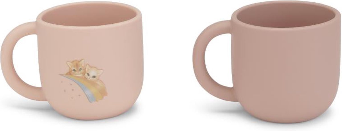 Goedkoopste Konges Sløjd 2 Pack Silicone Cup Set - Rainbow Kitty - Drinkbekers