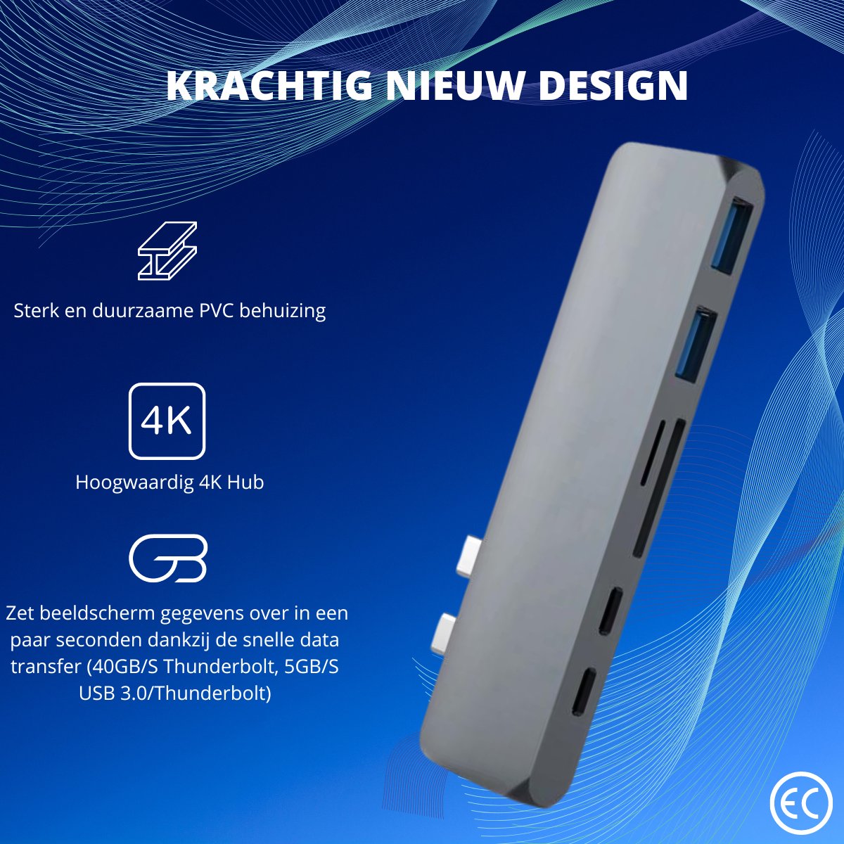 AdroitGoods 7 in 1 Usb C Hub Usb C Adapter Apple Usb naar Hdmi