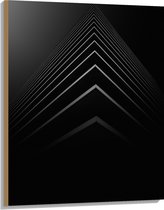 WallClassics - Hout - Stapel Zwarte Abstracte Platen - 75x100 cm - 12 mm dik - Foto op Hout (Met Ophangsysteem)