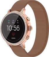 Strap-it Smartwatch Horlogebandje 18mm - Elastisch siliconen bandje geschikt voor Fossil Gen 5e 42mm & Fossil Gen 6 42mm - Sportbandje - Bruin