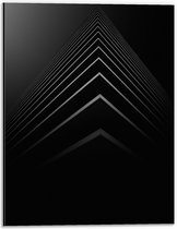 WallClassics - Dibond - Stapel Zwarte Abstracte Platen - 30x40 cm Foto op Aluminium (Wanddecoratie van metaal)