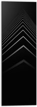 WallClassics - Dibond - Stapel Zwarte Abstracte Platen - 30x90 cm Foto op Aluminium (Wanddecoratie van metaal)
