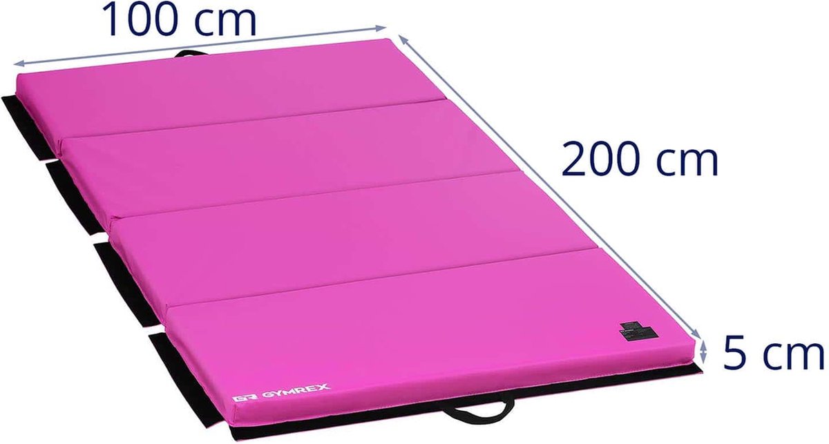 Tapis de gymnastique pliable Gymrex - cm - pliable - noir - chargeable  jusqu'à 170kg