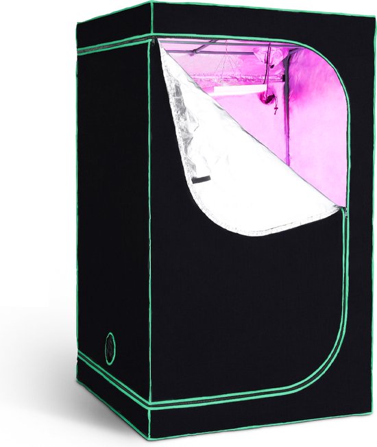 Tenda Da Coltivazione 100x100x200cm In Oxford 600D - Impermeabile, Opaca E Con Fori Ventilazione Per Indoor Growing - Foto 11