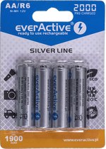 4x batteries 2000mAh Rechargeable everActive Ni-MH R6 AA 2000 mAh Silver Line BL170