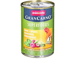 Animonda GranCarno Kip + Spinazie, Frambozen, Pompoenpitten 6x400 gram