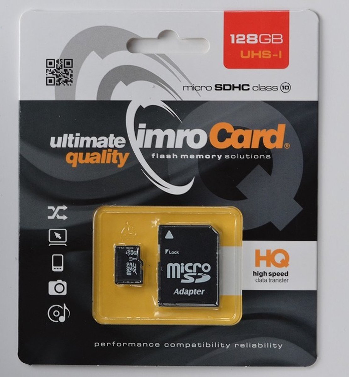 Imro - Micro SD Kaart 128 GB - Geheugenkaart Met Adapter - Class 10 UHS-I