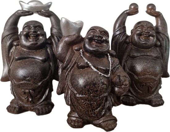 Boeddha beeldje binnen 11cm - Leuk boeddha beeld cadeau set