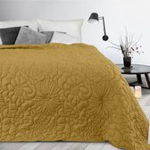 Oneiro’s luxe ALARA Type 4 Beddensprei oker - 170x210 cm – bedsprei 2 persoons - beige – beddengoed – slaapkamer – spreien – dekens – wonen – slapen