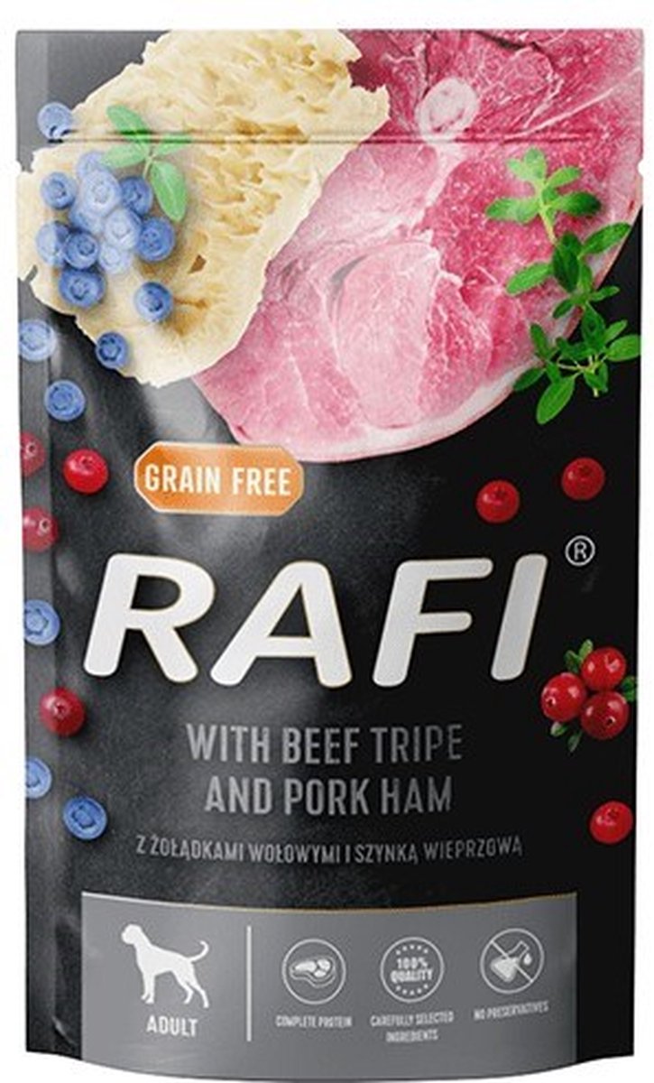 Dolina Noteci DOLINA NOTECI Rafi Rundermagen, ham, bosbes - nat hondenvoer - 500g