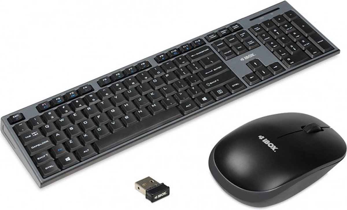iBox IKMS606W toetsenbord RF Draadloos Engels Zwart