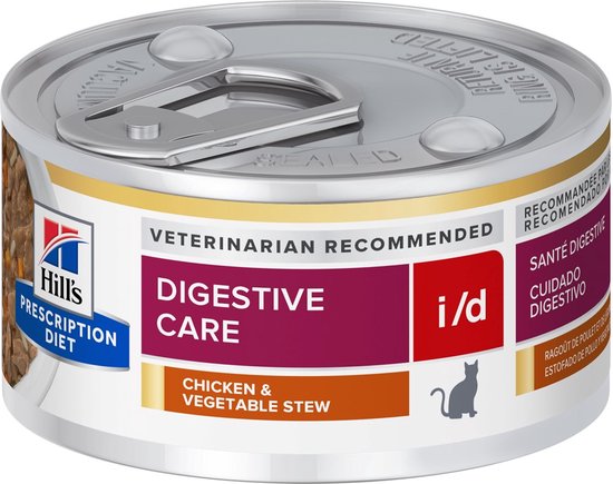 Foto: Hill s pd diet i d digestive care chicken vegetables nat kattenvoer 82 g