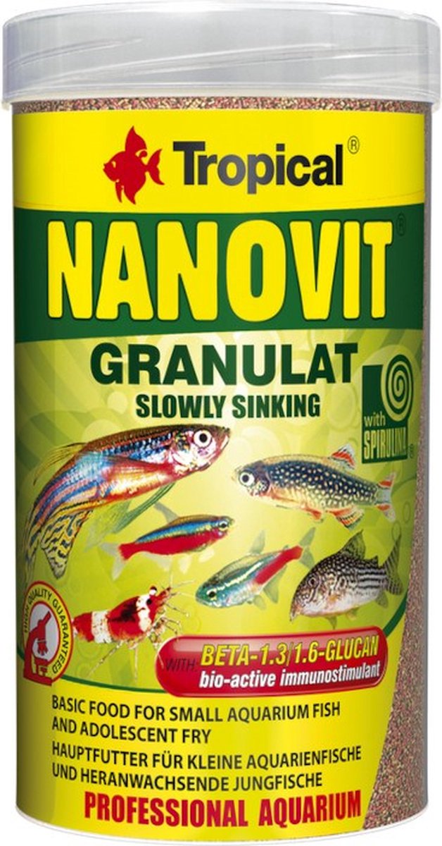 Tropical Nanovit Granulaat | 100ml | Aquarium visvoer