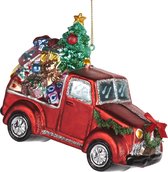Goodwill Boule de Noël voiture avec cadeaux de Noël Rouge H 14,5 cm