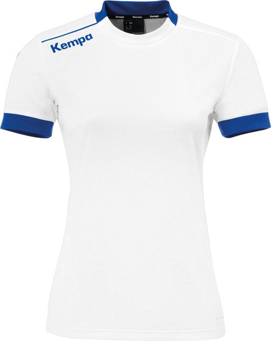 Kempa Player Shirt Dames - sportshirts - wit/blauw - Vrouwen