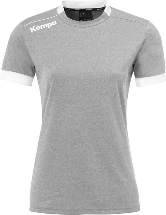 Kempa Player Shirt Dames Donker Grijs Melange-Wit Maat L
