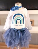 Verjaardag-set-regenboog-rainbow-blauw-one-eerste-kleedje-tutu (mt 74)