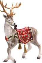 Goebel - Fitz et Floyd | Image décorative / figure Renne avec selle rouge | Poterie - 37cm - Noël