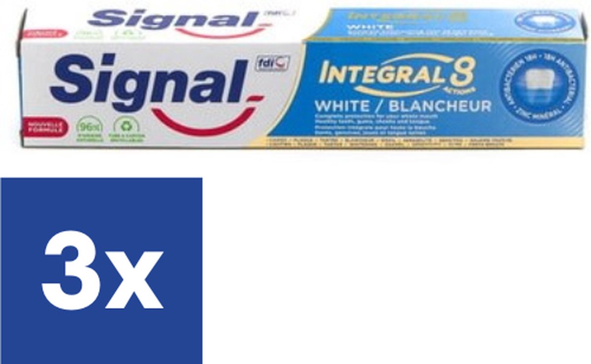 Signal Integral 8 White Tandpasta - 3 x 75 ml