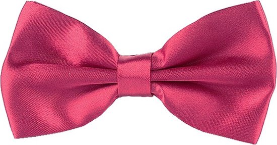 Fako Fashion® - Noeud papillon - Noeud papillon - Satin - 12,5cm - Rouge foncé