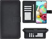 Samsung Galaxy A52 Hoesje - Bookcase - Pu Leder Wallet Book Case Zwart Cover