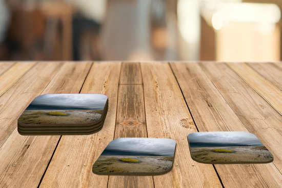 Sous-verres -verres pour verres - Vue de la plage de Schiermonnikoog juste avant un orage - 10x10 cm - 6 pièces