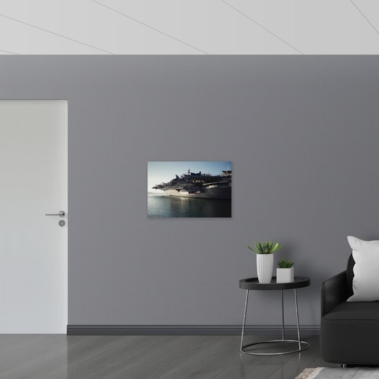 WallClassics - Dibond - Petits Avions sur un Groot cargo - Photo 75x50 cm sur aluminium (Décoration murale en métal)