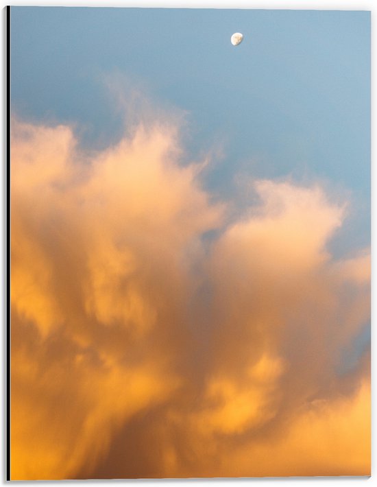 WallClassics - Dibond - Oranje Wolken - 30x40 cm Foto op Aluminium (Met Ophangsysteem)