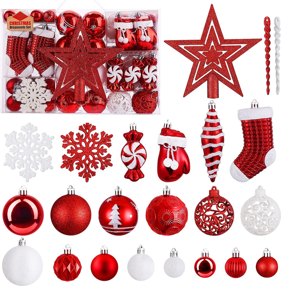 Homewit Strosterren kerstboom, 24 strosterren klassieke set