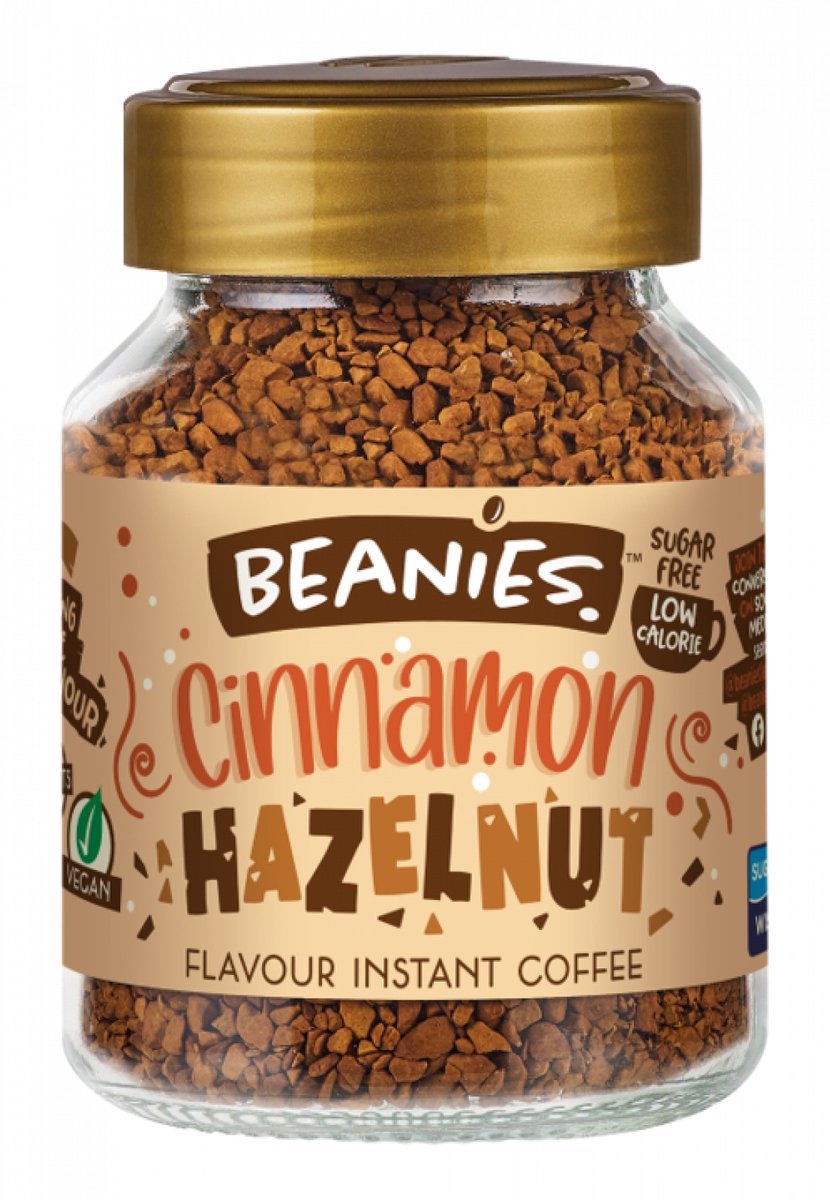 Goedkoopste Beanies - instant koffie - koffie - flavoured - cinnamon hazelnut - oploskoffie - kerst - kado - koffiegeschenk - schoencadeau - kerst