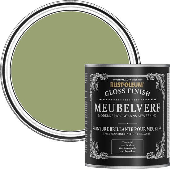 Foto: Rust oleum groen meubelverf hoogglans familiar ground 750ml