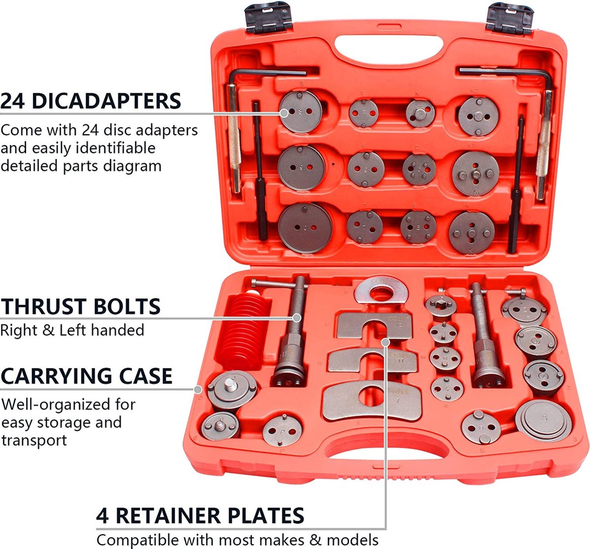 Coffret repousse-piston frein gauche-droite pneumatique 16 pièces