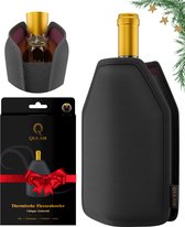 Luxe Wijnkoeler - Rekbare Flessenkoeler voor de meeste Flesformaten - Active Wijnkoeler hoes - Zwart