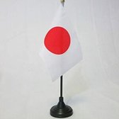 Japanse tafelvlag 15x10cm - Japanse vlag japan - gouden speerblad japans