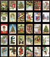 Stickerboekje Kerst - Vintage Christmas - Kerststickers Vintage 30 stuks