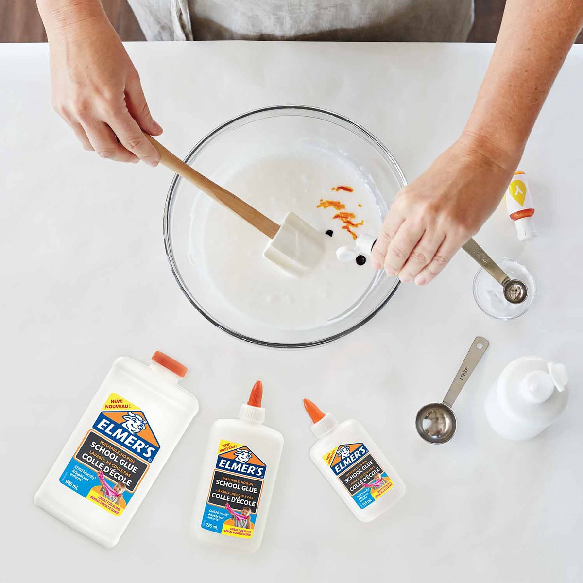 Elmer's Witte PVA-lijm | 225 ml | Uitwasbaar en kindvriendelijk | Geweldig voor het maken van slijm en om mee te knutselen — afbeelding 4