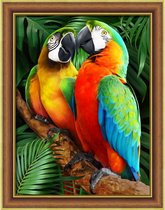 Daimond Painting kit Macaws in the Jungle 30x40 vierkante steentjes