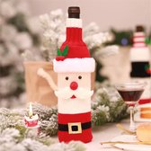 Wijnfles Decoratie Kerst - Kerstman Decoratie - Wijn - Kerstcadeau - Kerstman - Kerstdiner Decoratie