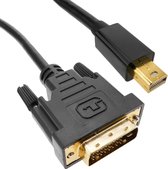 BeMatik - Mini DisplayPort-kabel mannelijk naar DVI-D mannelijk 1,8 m