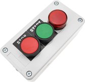 BeMatik - Schakelkast met 2 tijdelijke drukknoppen groen 1NO rood 1NC met controlelampje