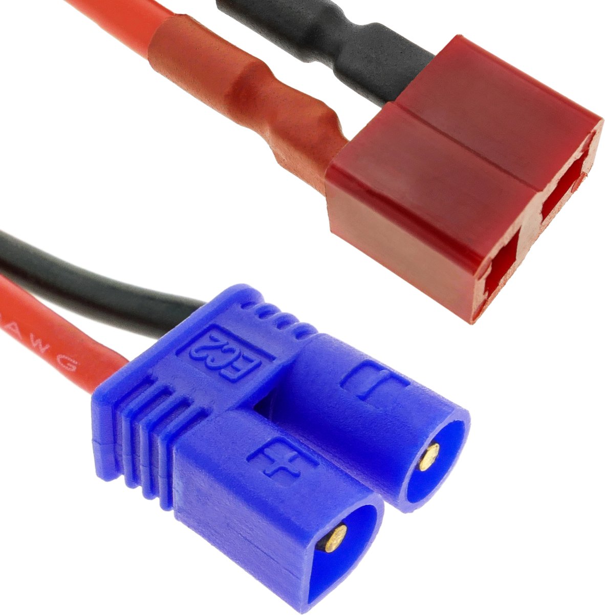 BeMatik - Kabel T PLUG vrouwelijk naar EC3 mannelijk 10cm 14AWG Opladen en voeding