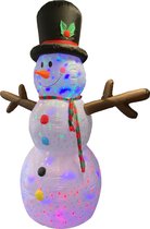 Opblaasbare sneeuwpop 2,4m - kerstversiering- kerstfiguren - kerstverlichting - kerstdecoratie - kerstversiering buiten- Kerst - Kerstversiering
