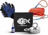 Magnetar 500 kg Vismagneet - Complete Magneetvissen Set - Dubbelzijdige Neodymium Vis Magneet - 20m Magneetvis Touw - 2x 250 kg