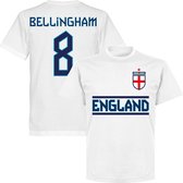 Engeland Bellingham 8 Team T-Shirt - Wit - 3XL