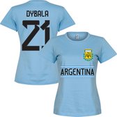 Argentinië Dybala 21 Dames Team T-Shirt - Lichtblauw - XL - 14