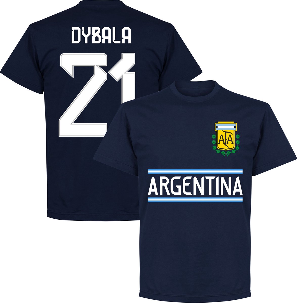 Argentinië Dybala 21 Team T-Shirt - Navy - Kinderen - 128