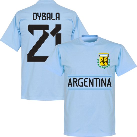 Argentinië Dybala 21 Team T-Shirt - Lichtblauw - L