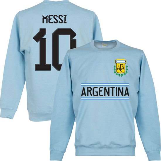Argentinië Messi 10 Team Sweater - Lichtblauw - L